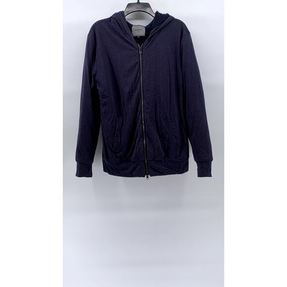 UNITED ARROWS Men's Dark Blue Heavyweight Teddy Fleece Zip-Up Jacket SZ XL - Picture 1 of 9